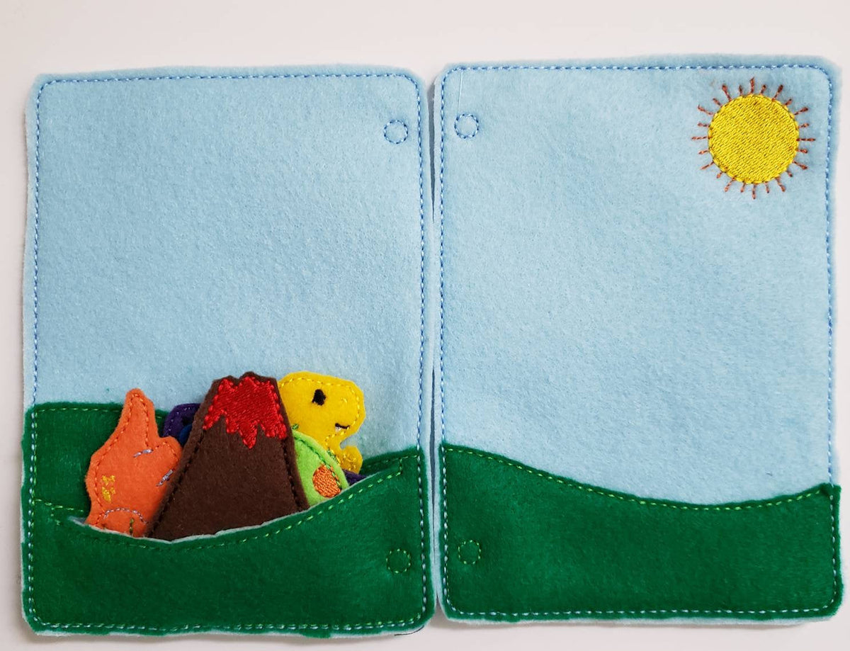 Quiet book page Dinosaur - toddler - preschool - Busy Book - Activity Book - Interactive