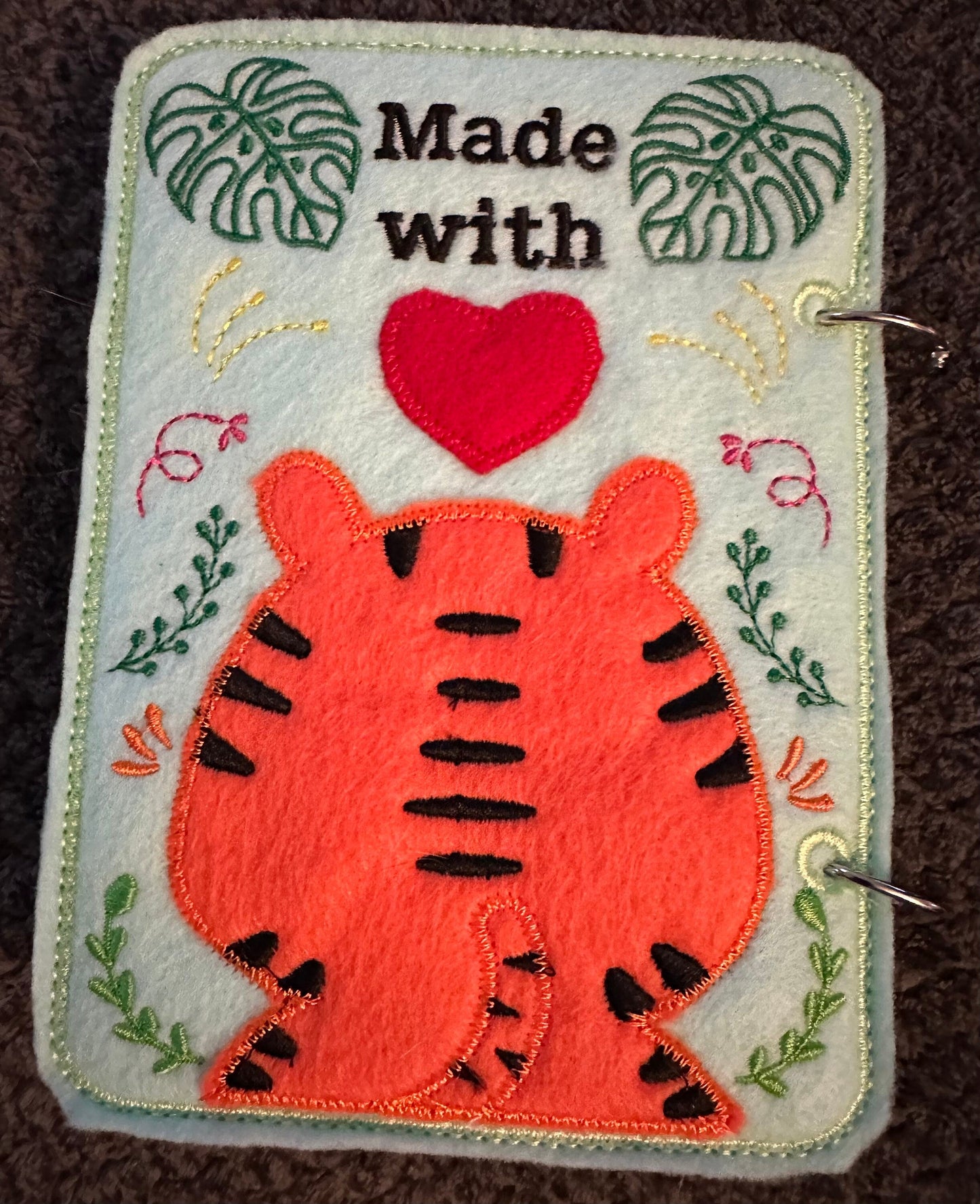 Jungle Animal Toddler Quiet Book - Busy Book - Zoo Animal Activity Book - Gift for Toddler - Animal Finger Puppets - Educational Quiet Book