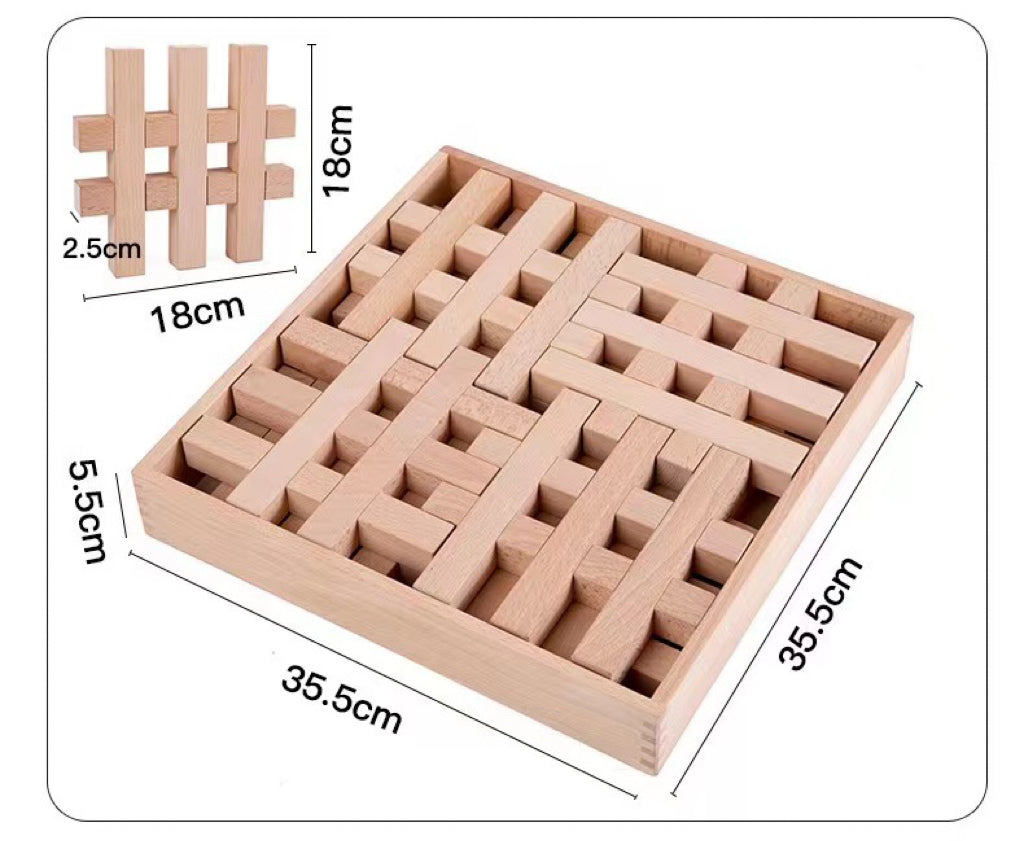 8 Pcs Grid Blocks Set with Storage Tray