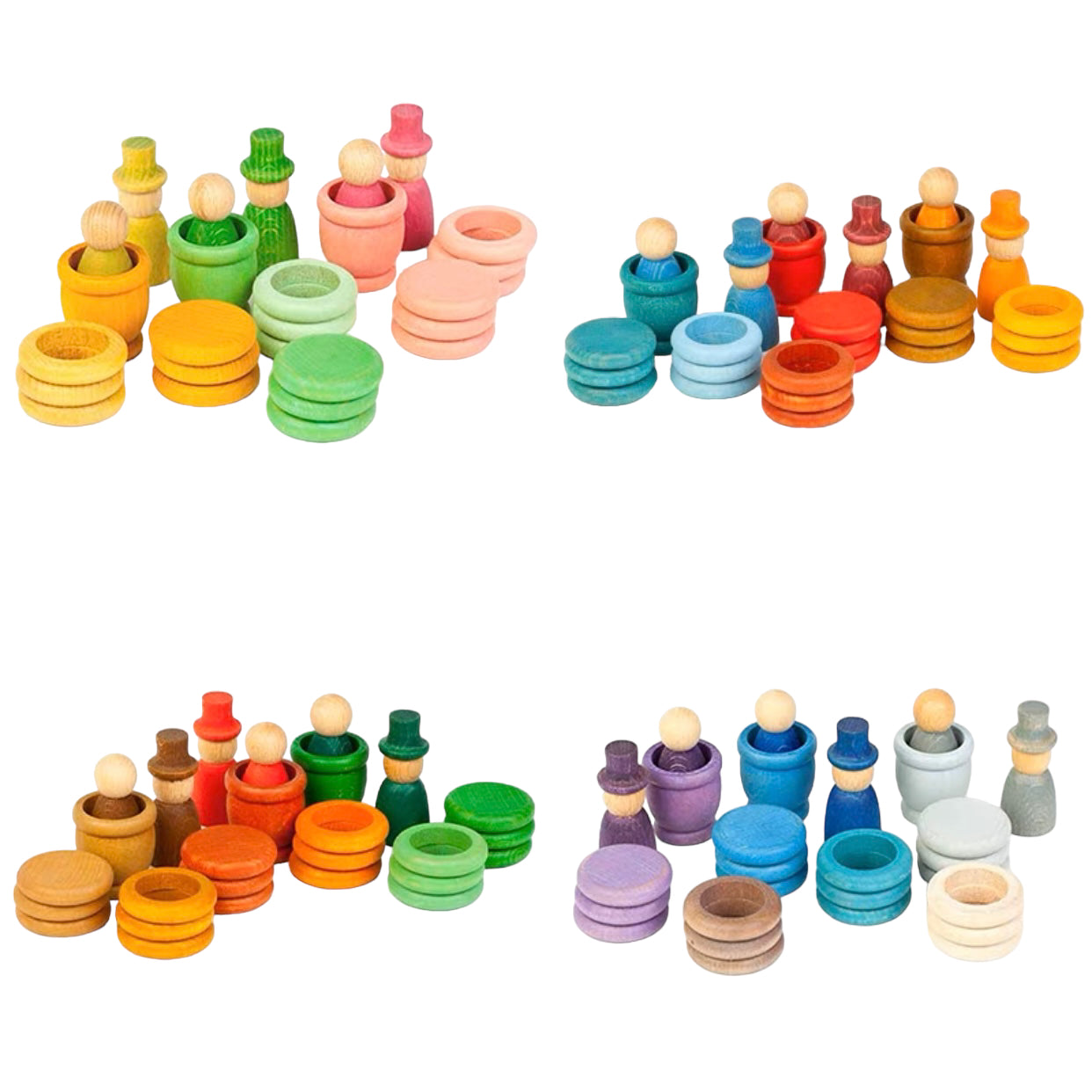 **Pre-order (Ships in 2-3 Weeks)**108-Piece Four Seasons Nins Wooden Peg People Set – Nature-Inspired Montessori Play