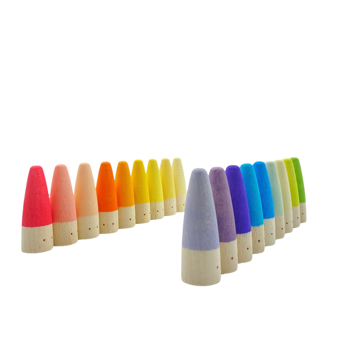 18 Pcs STAINED Wooden Stick Gnomes Set