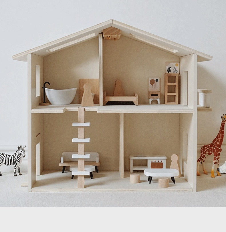 **Pre-order (Ships in 1-2 Weeks)**Wooden Dollhouse Furniture Toy Pretend Play Set
