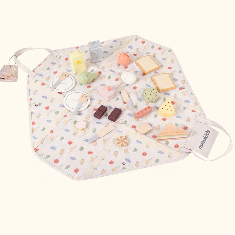 **Pre-order (Ships in 2-3 Weeks)**24 Pcs Wooden Picnic Pack Play Set