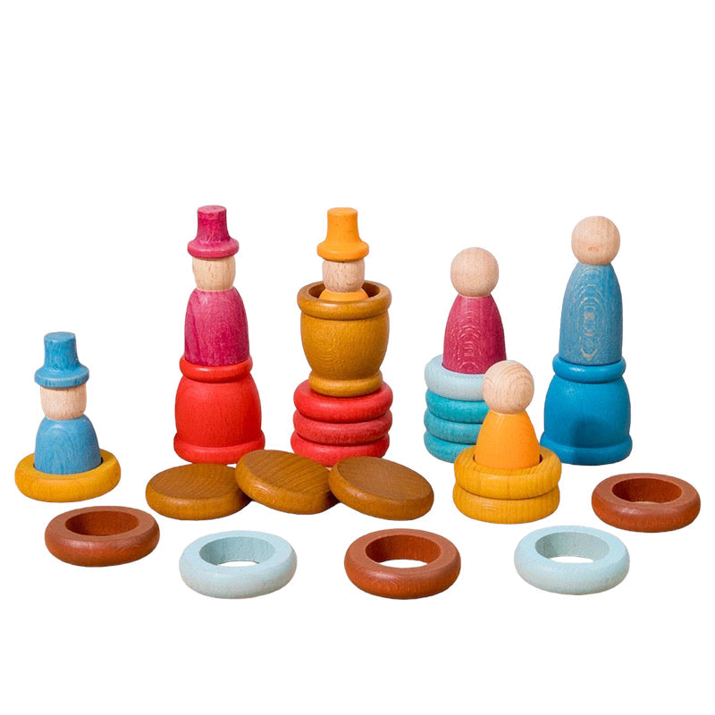 **Pre-order (Ships in 2-3 Weeks)**108-Piece Four Seasons Nins Wooden Peg People Set – Nature-Inspired Montessori Play