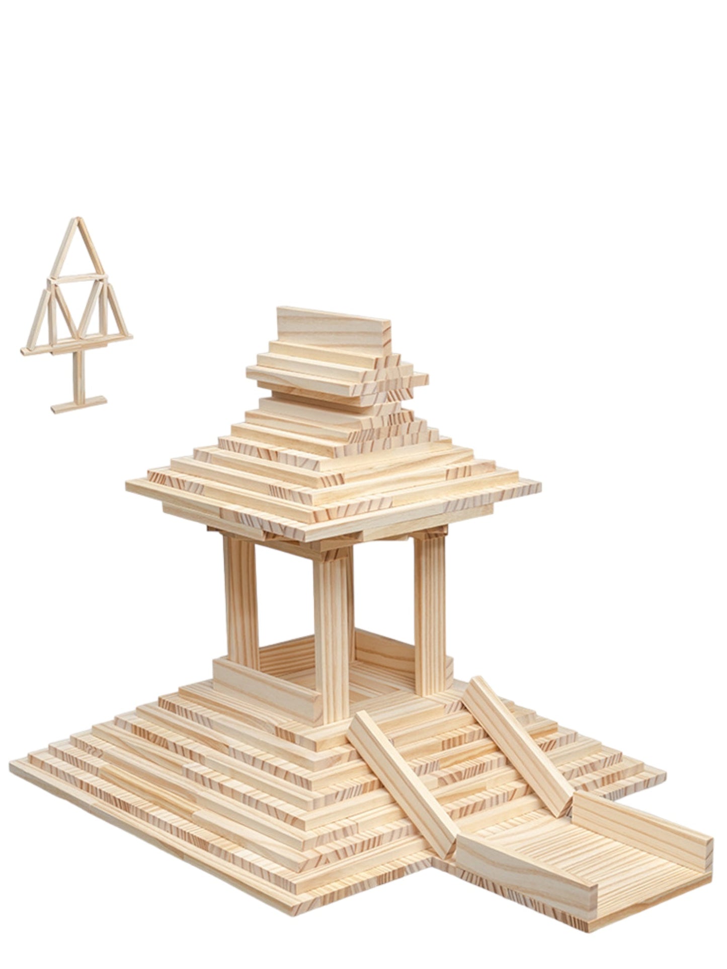 **Pre-order (Ships in 2-3 Weeks)**120 Pcs Natural Wooden Building Planks Set
