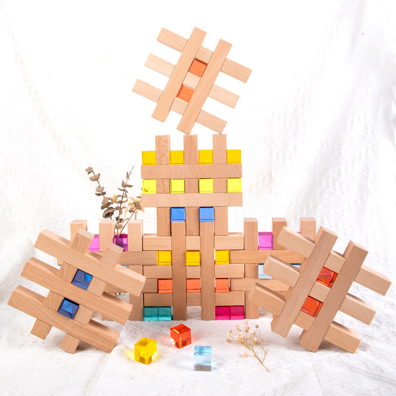 8 Pcs Grid Blocks Set with Storage Tray