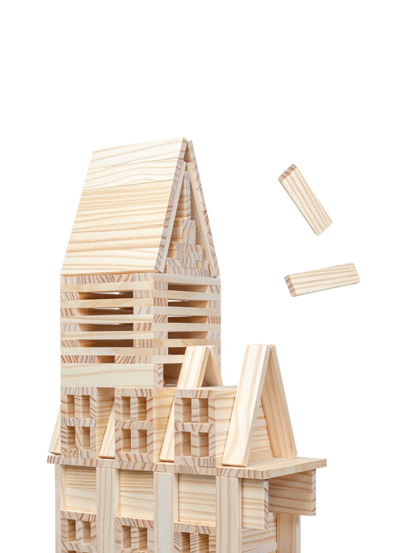 **Pre-order (Ships in 2-3 Weeks)**120 Pcs Natural Wooden Building Planks Set