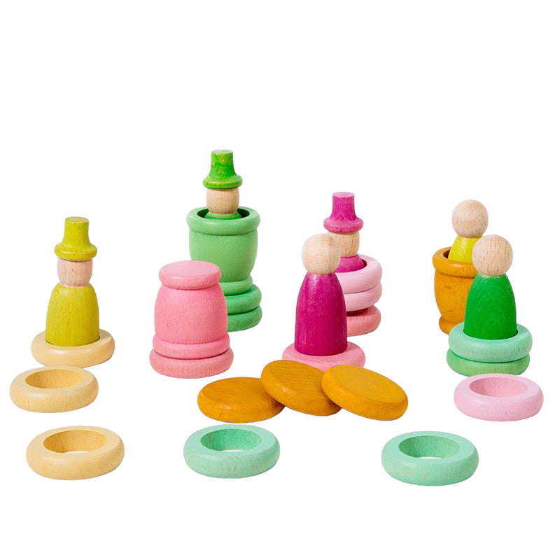 **Pre-order (Ships in 2-3 Weeks)**108-Piece Four Seasons Nins Wooden Peg People Set – Nature-Inspired Montessori Play