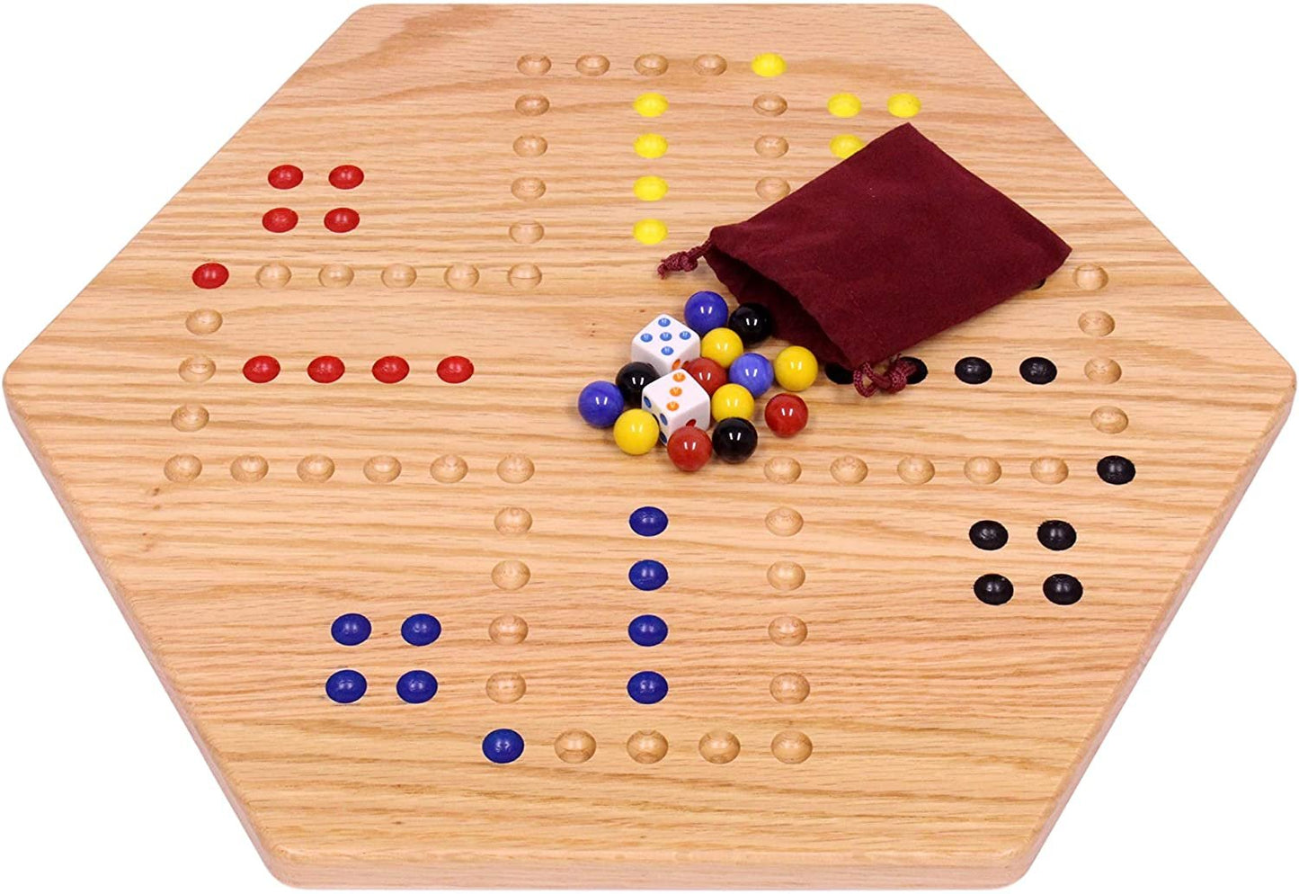 Aggravation Wahoo Marble Board Game, Double-Sided, Hand Painted