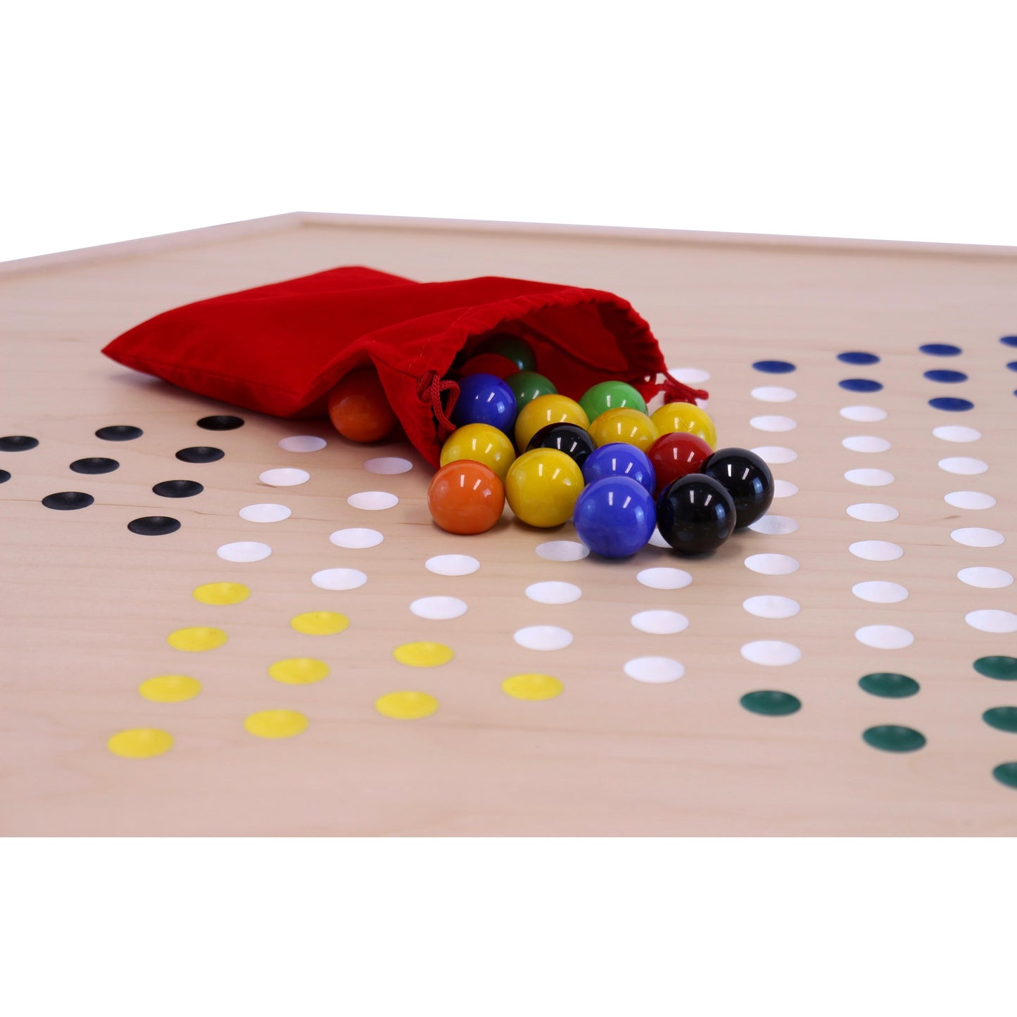 Aggravation and Chinese Checkers Combo Game Board Set - 25" Wide - Maple Wood - with Large 1" Marbles and Dice