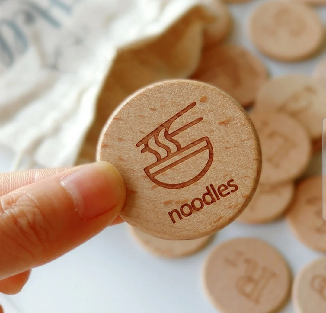 Wooden Alphabet Coins – Upper & Lowercase Letter Set (1.45")