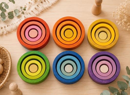 Rainbow Balance Rings – Loose Parts Set