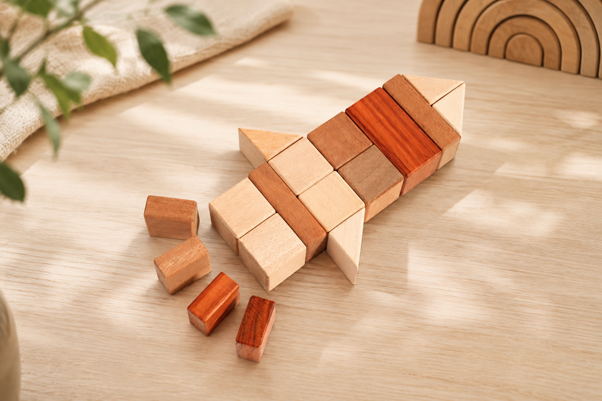 Wooden Tri-Color Blocks Set