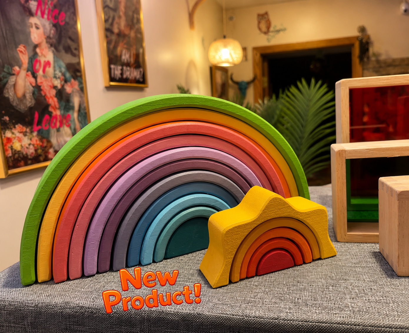 Pastel Giant Wooden Rainbow Stacker