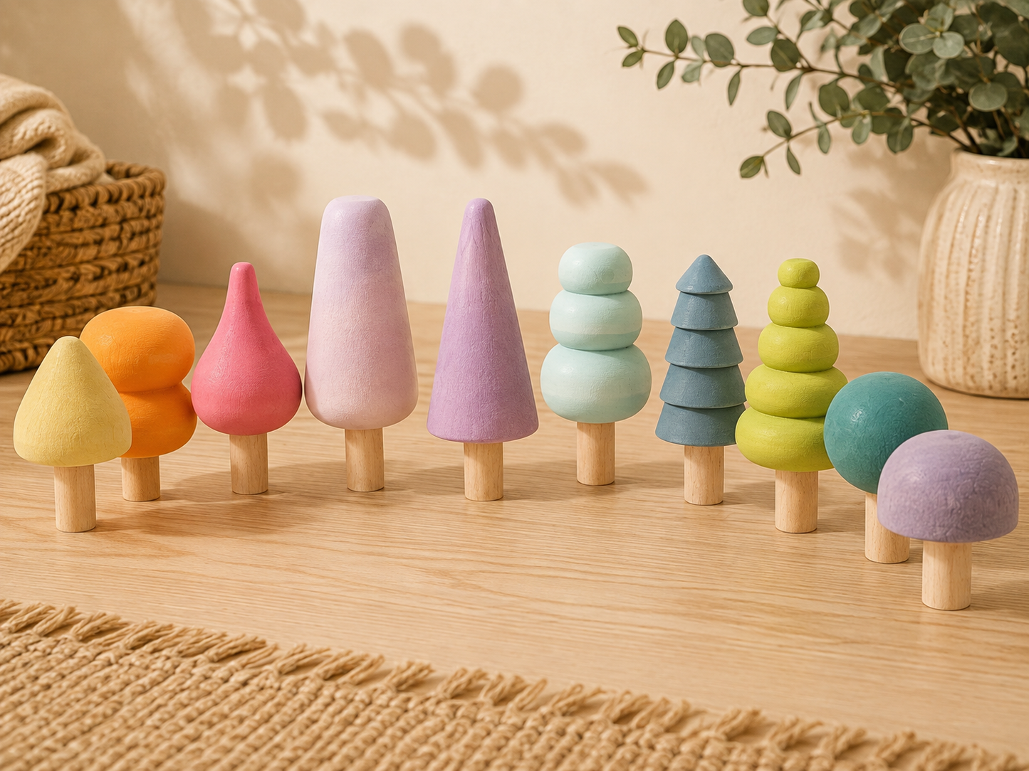 Pastel Trees Set – 12 Pieces