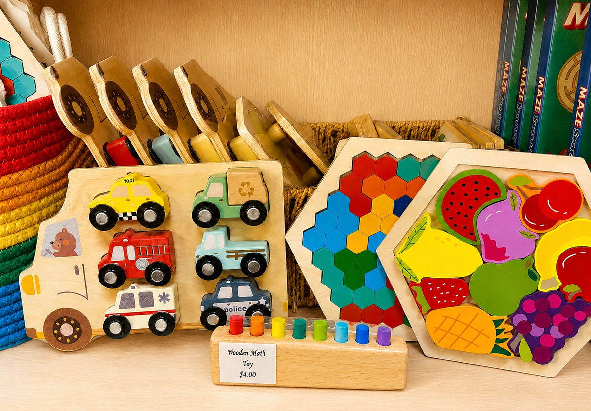 🚚 Wooden Vehicle Puzzle & Play Set

A puzzle and play set all in one! Includes 6 chunky wooden vehicles!