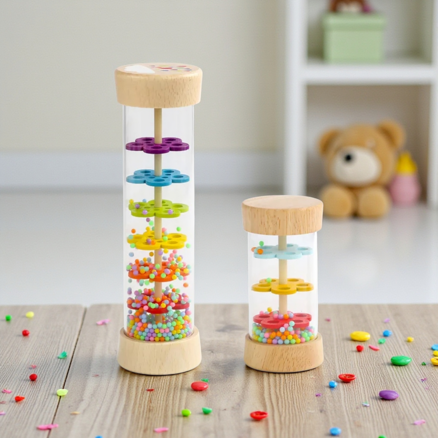 Top Seller! Wooden Rainstick Musical Toy (small or large)