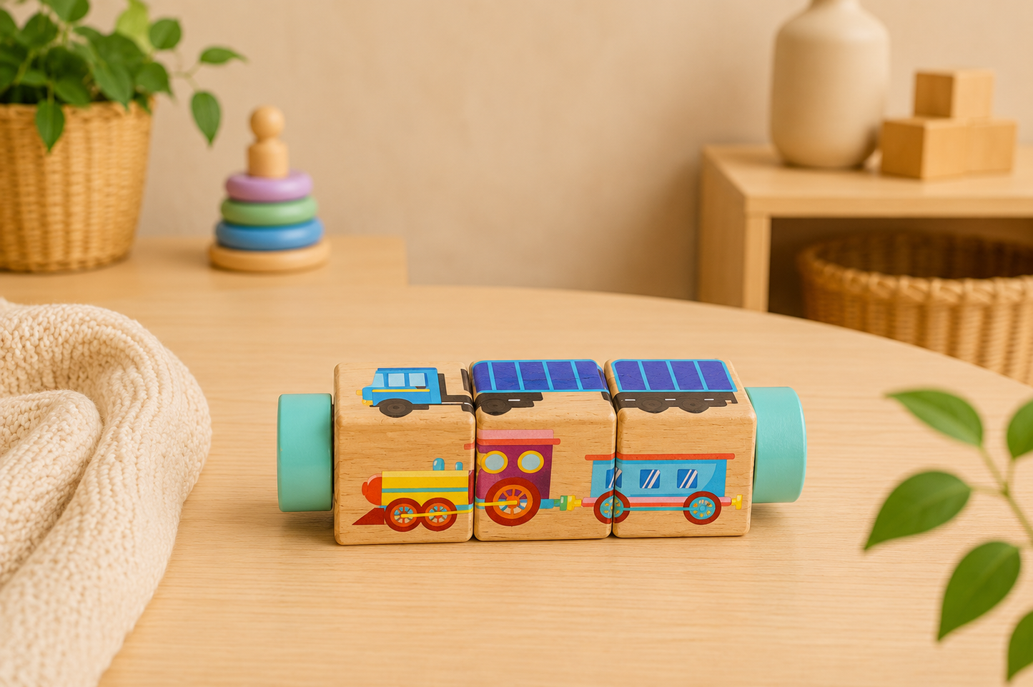 Twist & Match Wooden Puzzle Blocks