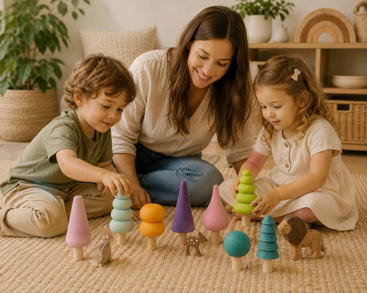 Pastel Trees Set – 12 Pieces
