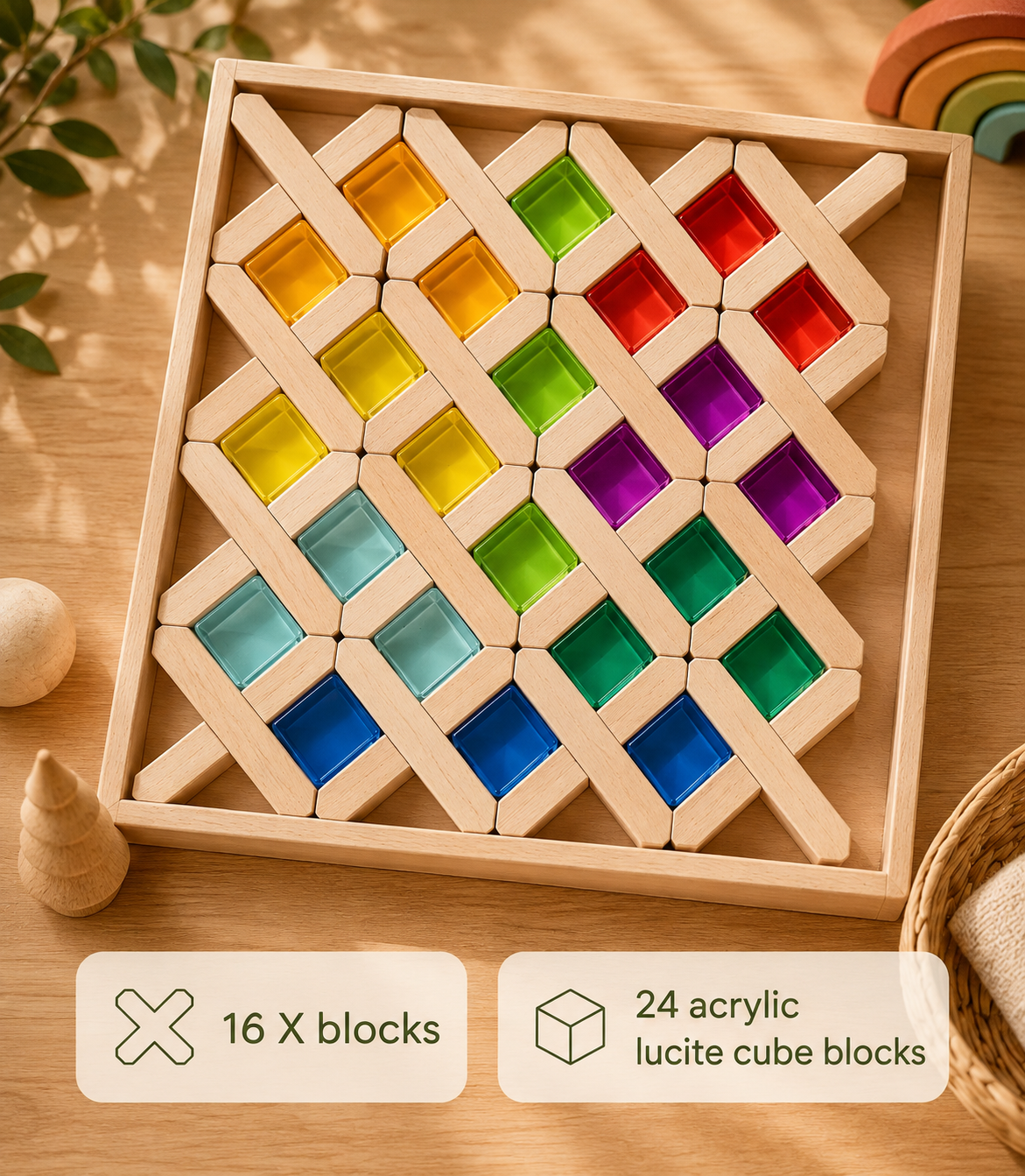 X Blocks with Lucite Cubes