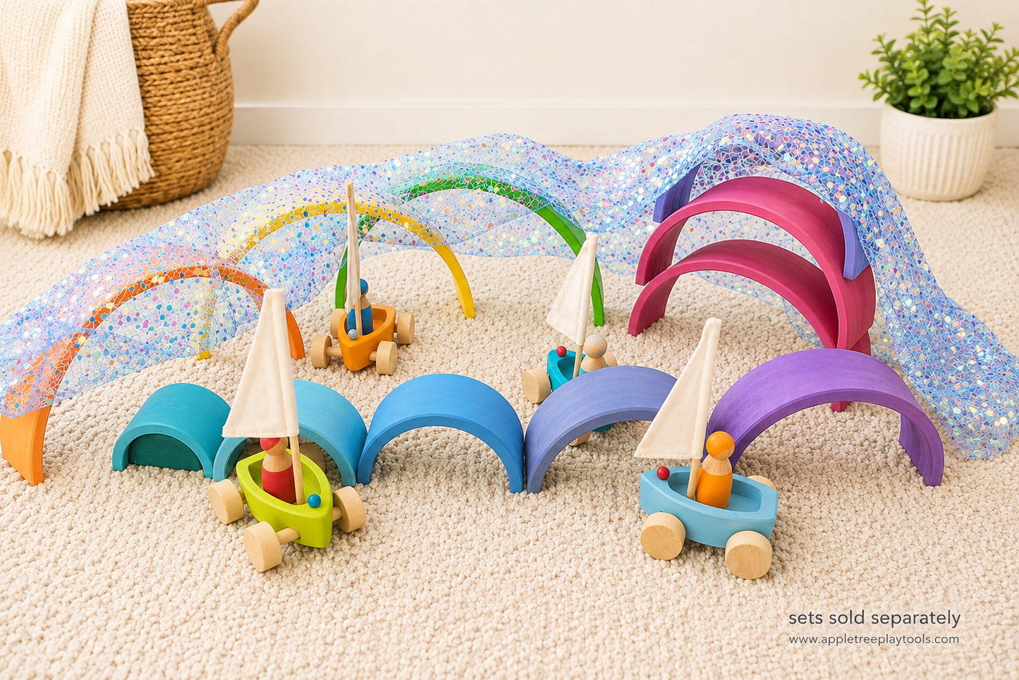 Pastel Giant Wooden Rainbow Stacker