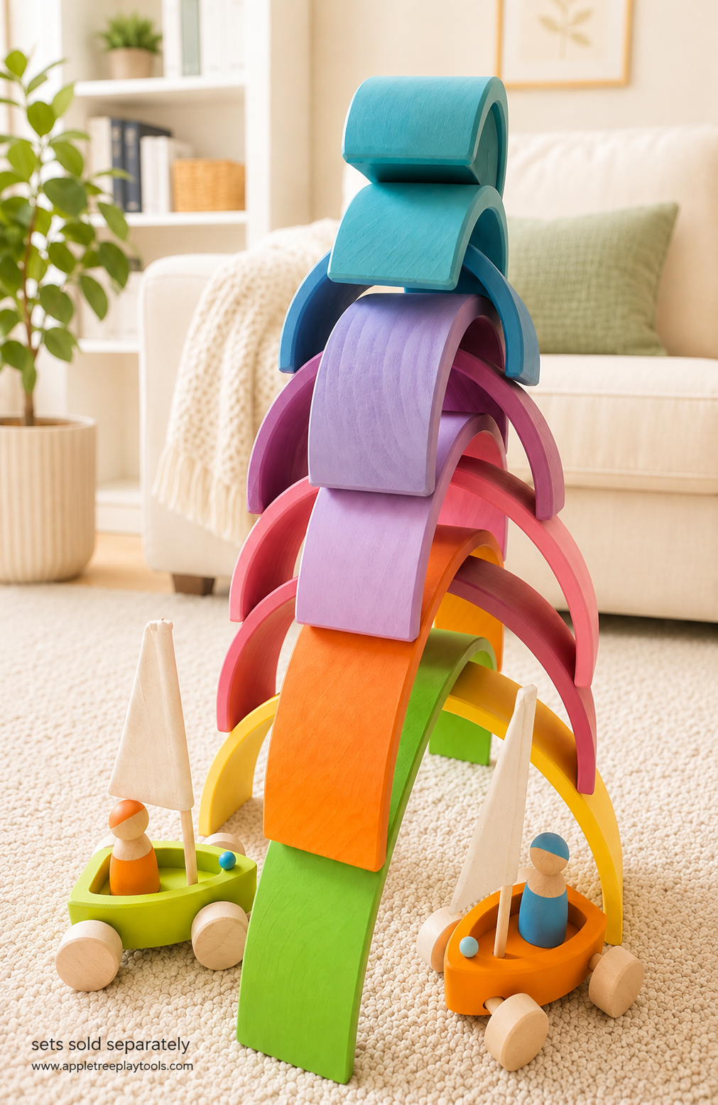Pastel Giant Wooden Rainbow Stacker