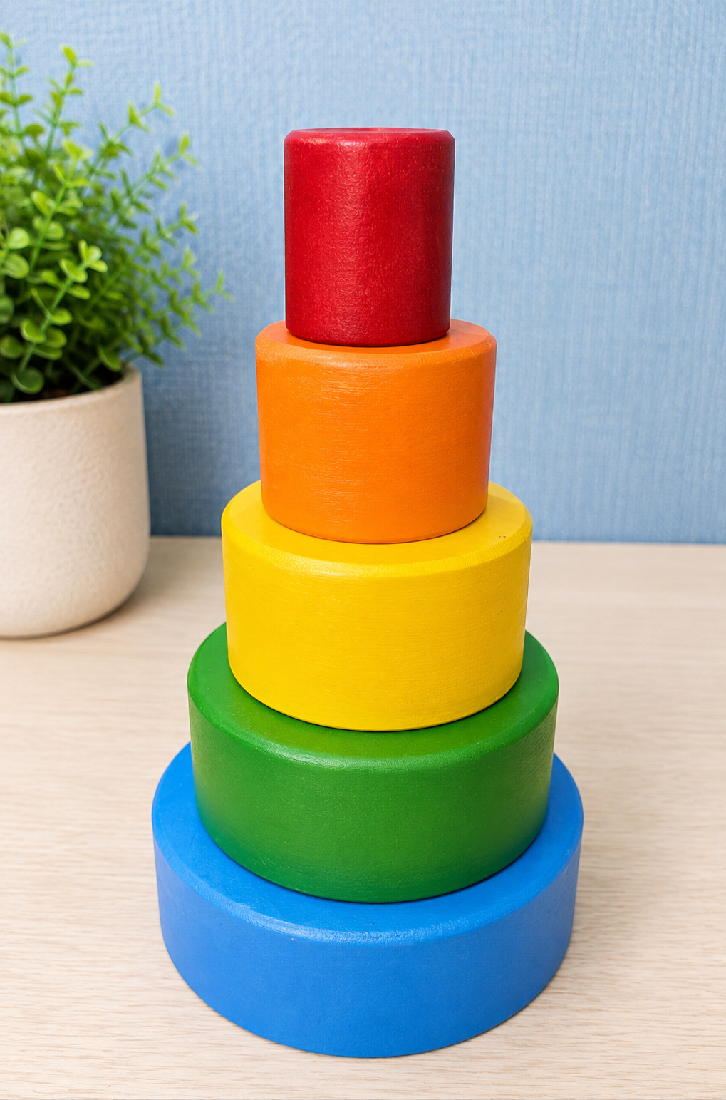 Wooden Rainbow Nesting Bowls