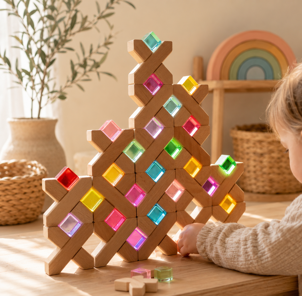 X Blocks with Lucite Cubes