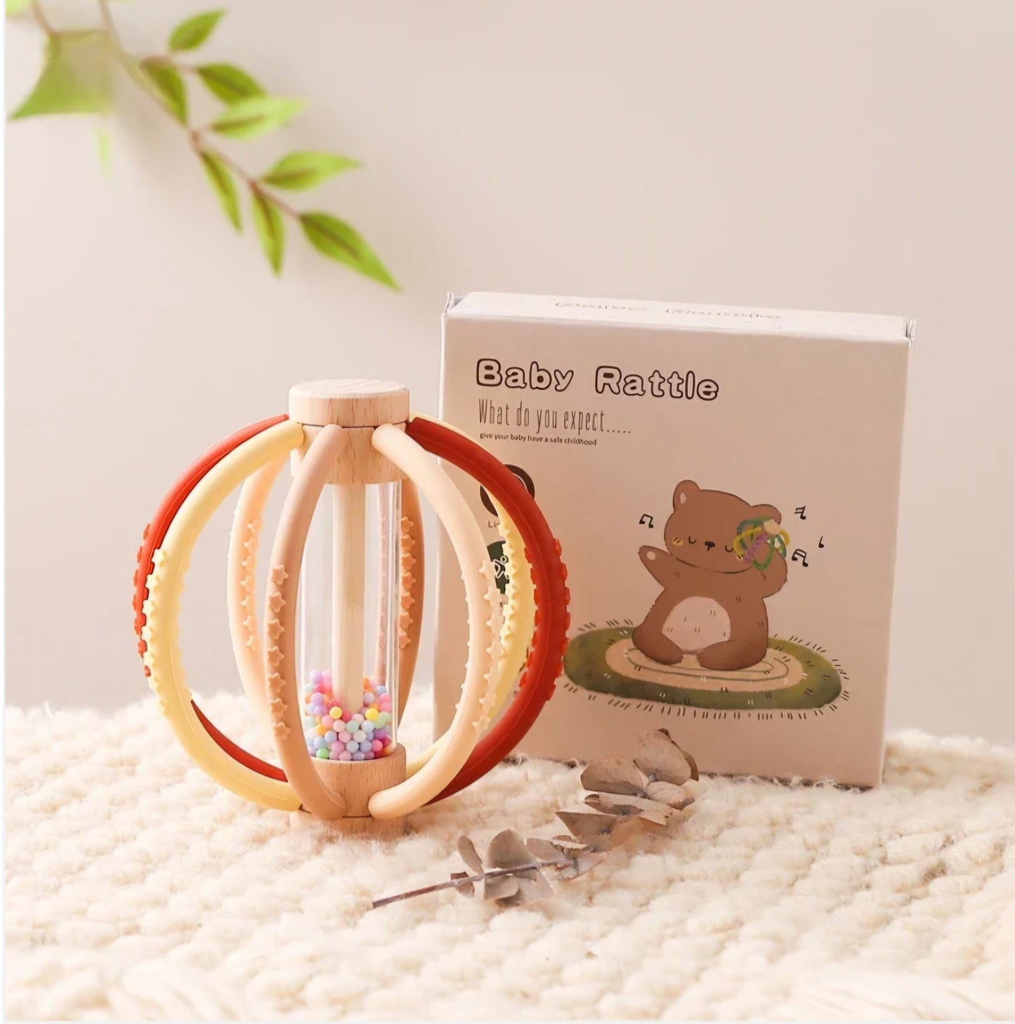 Best Seller! Wooden Rain Drum & Silicone Baby Rattle