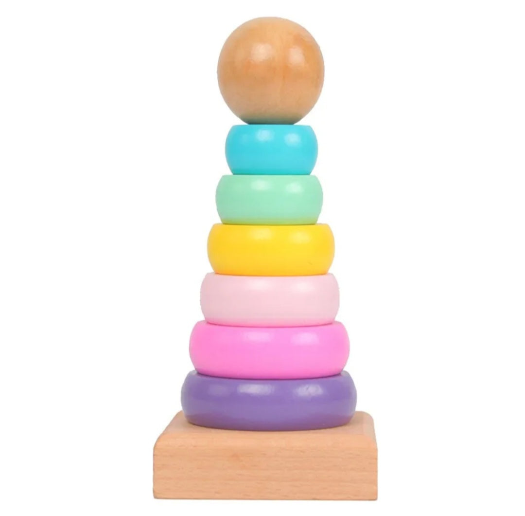 Wooden Rainbow Stacker – Classic Educational Toy for Ages 2+