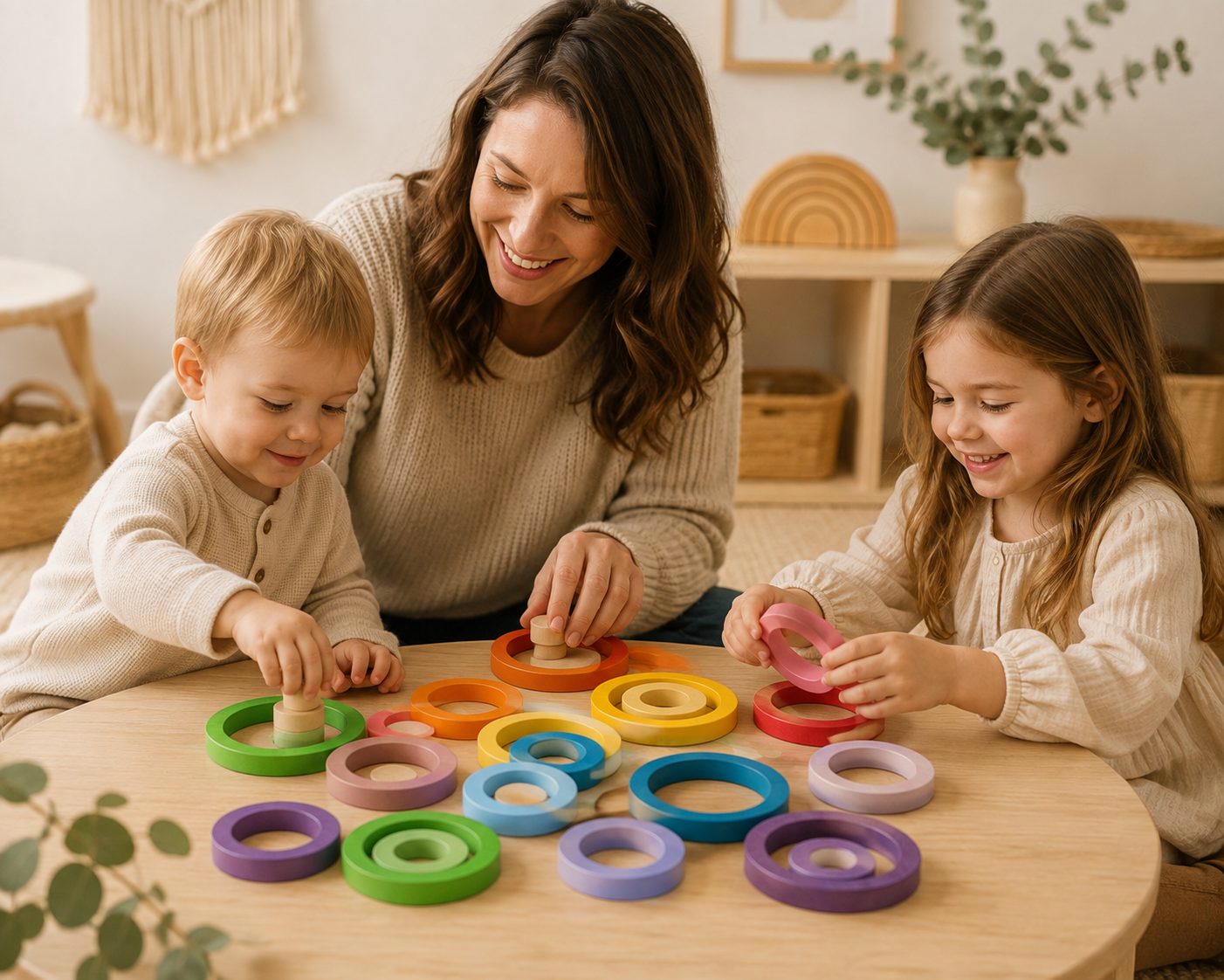 Rainbow Balance Rings – Loose Parts Set
