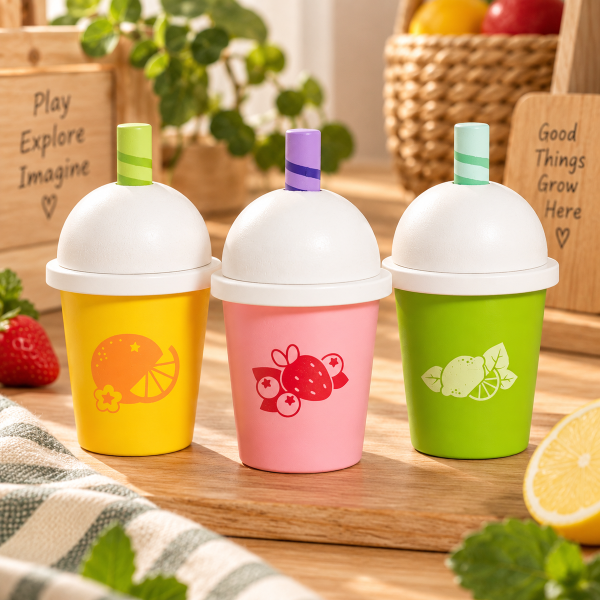 Fruit Smoothies – Wooden Pretend Play Set
