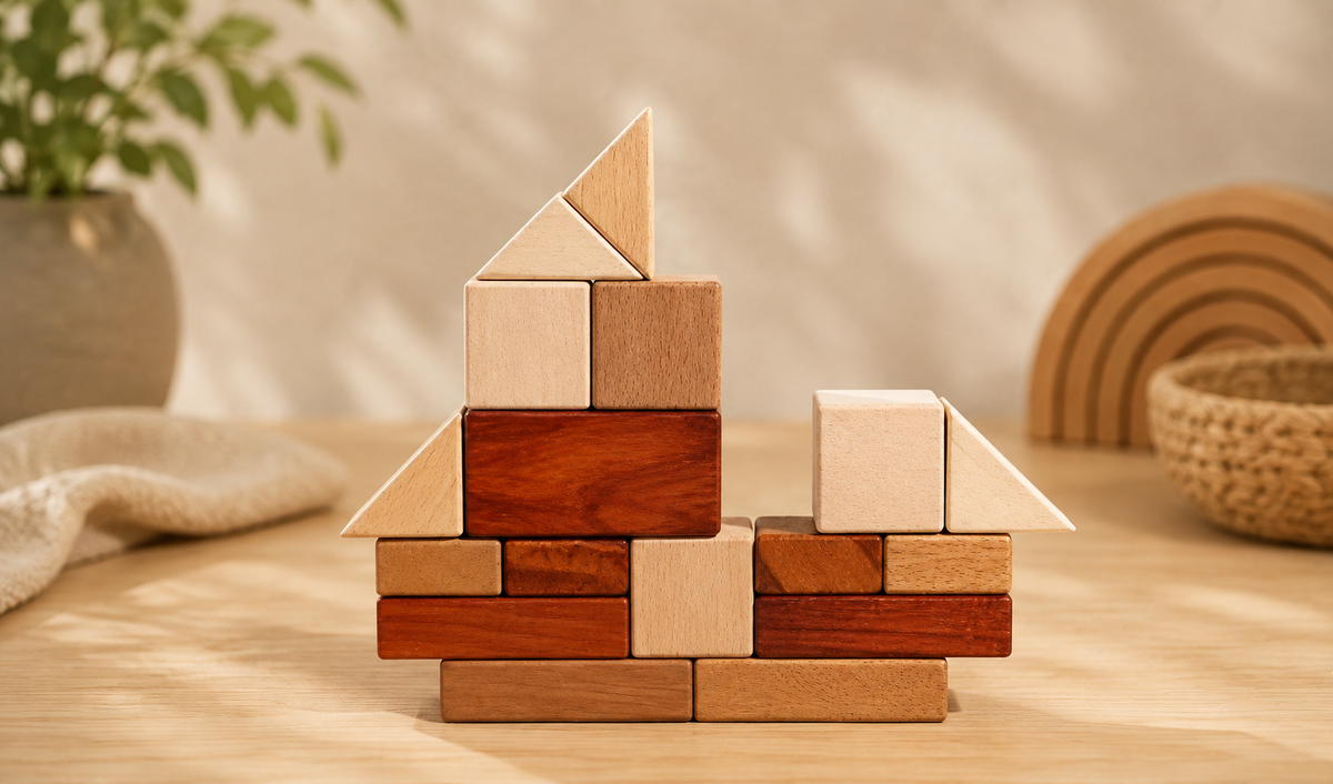 Wooden Tri-Color Blocks Set