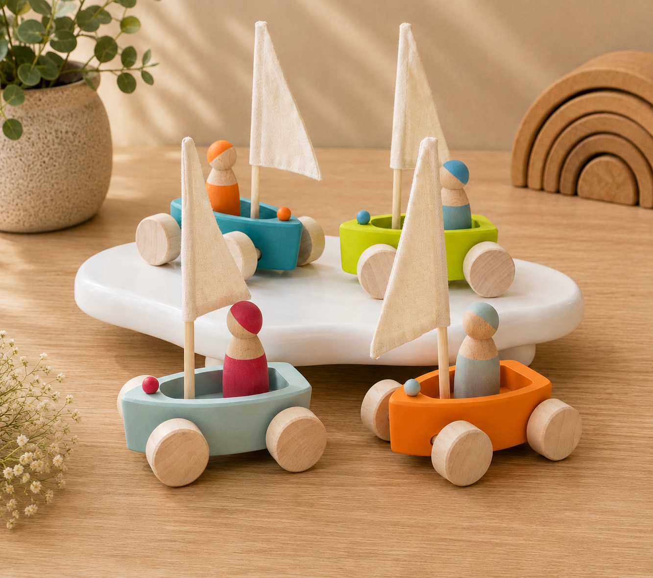 Little Harbor Sailboats – Small World Play Set