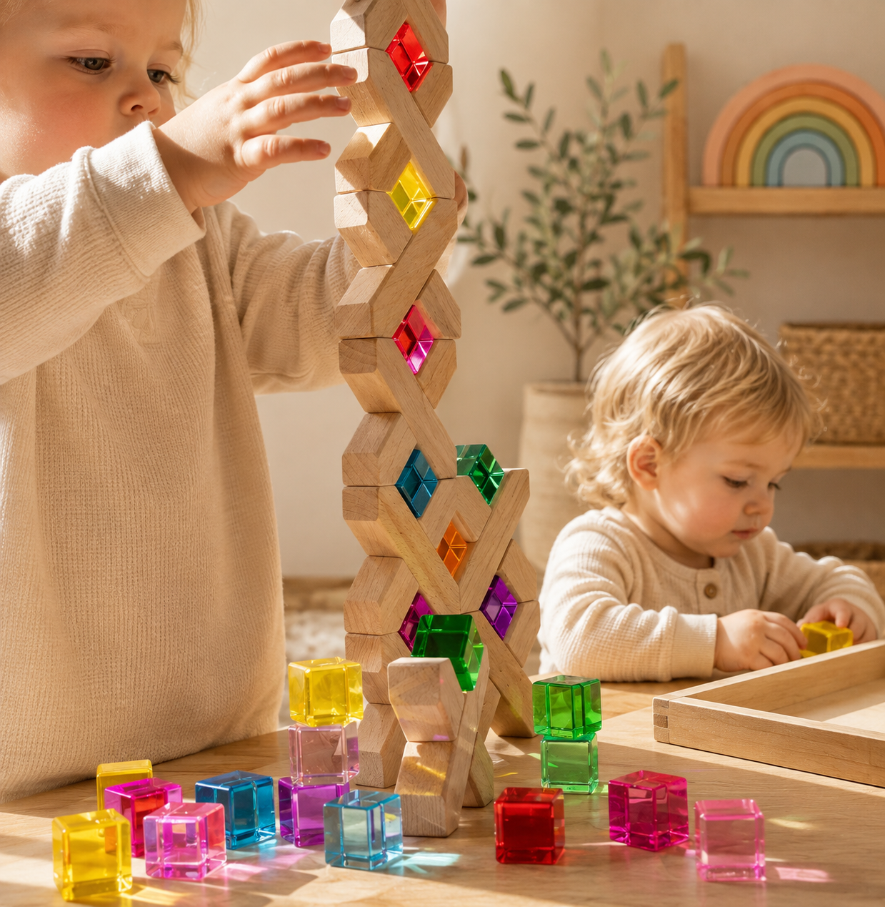 X Blocks with Lucite Cubes