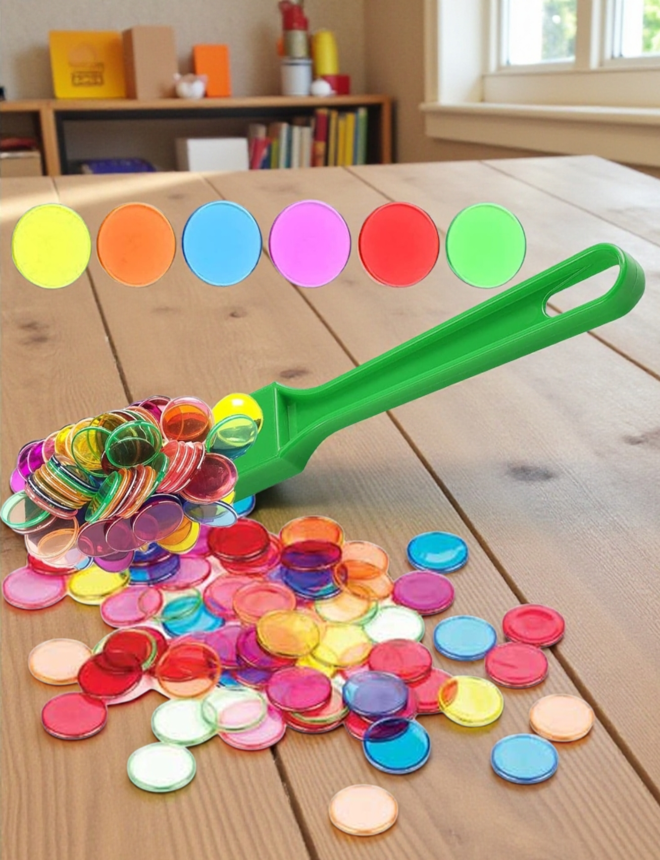 🌈 Magnetic Bingo Chips (150) Set with Wand, Wooden Tray & Screw Top Container