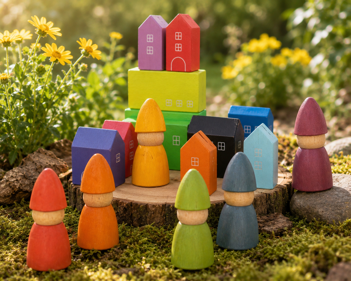 6 Piece Peg Doll Gnomes Set