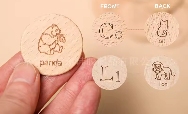 Wooden Alphabet Coins – Upper & Lowercase Letter Set (1.45")