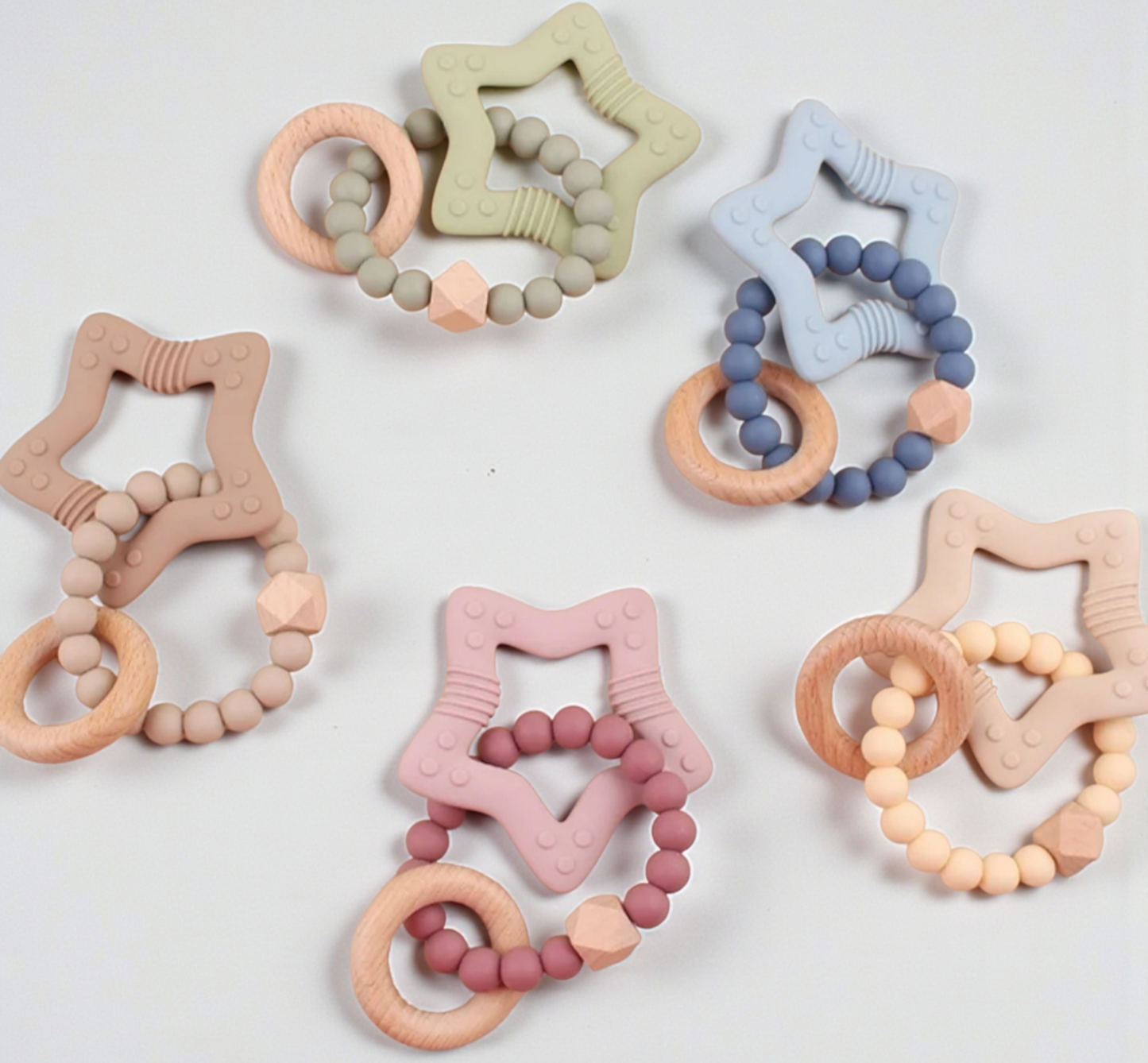 Wood and Silicone Teething Toys