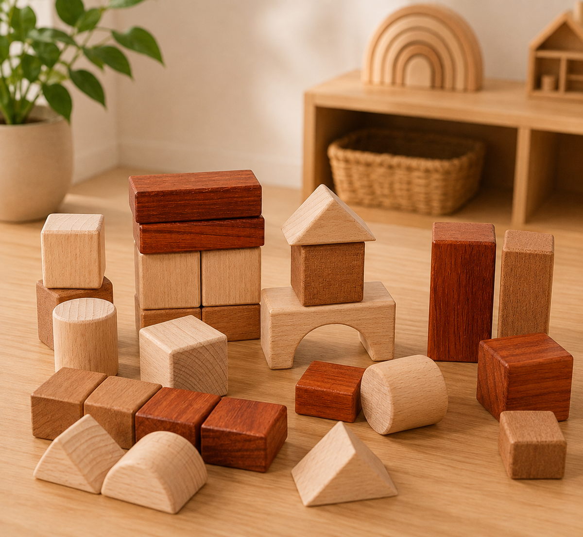 Wooden Tri-Color Blocks Set