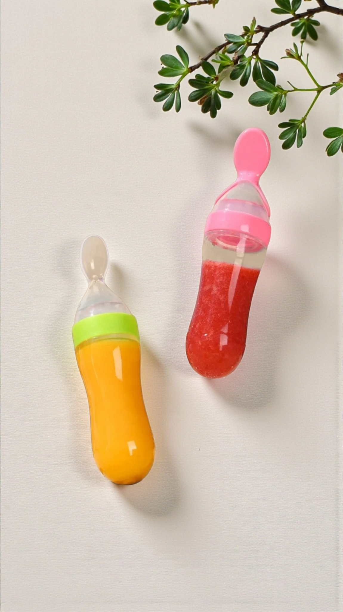 Silicone Baby Food Feeder Spoons – 3 Pack (3 oz)