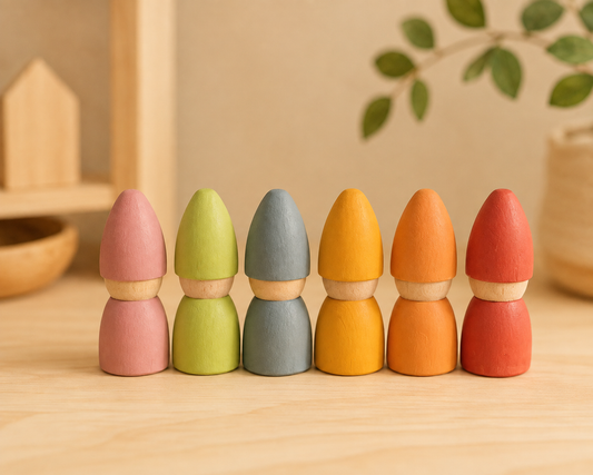 6 Piece Peg Doll Gnomes Set