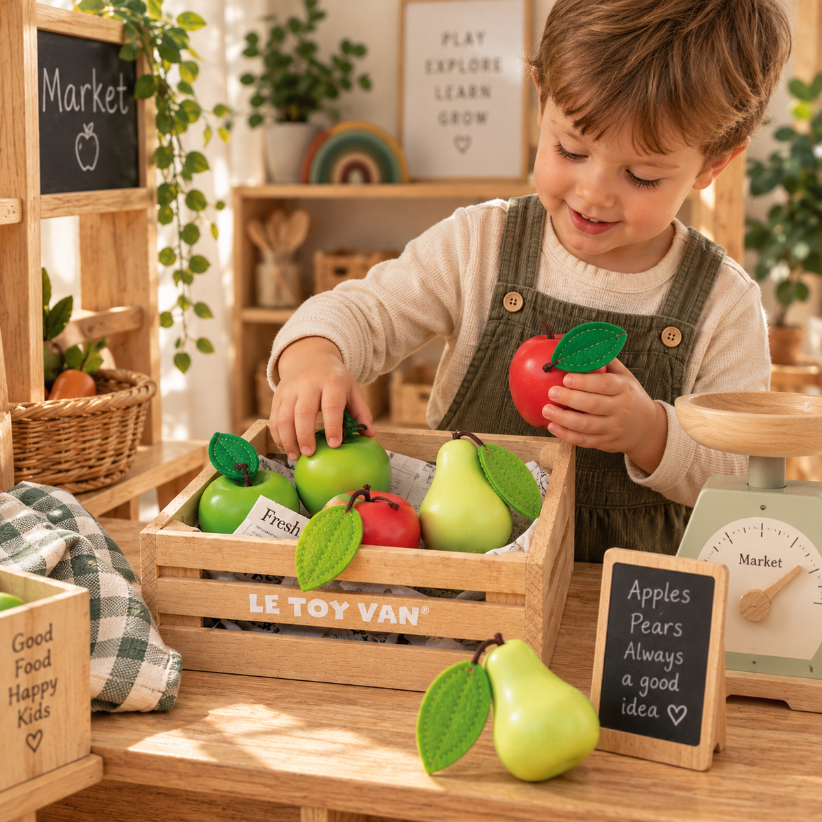 Orchard Fruits Crate – Wooden Pretend Play Set