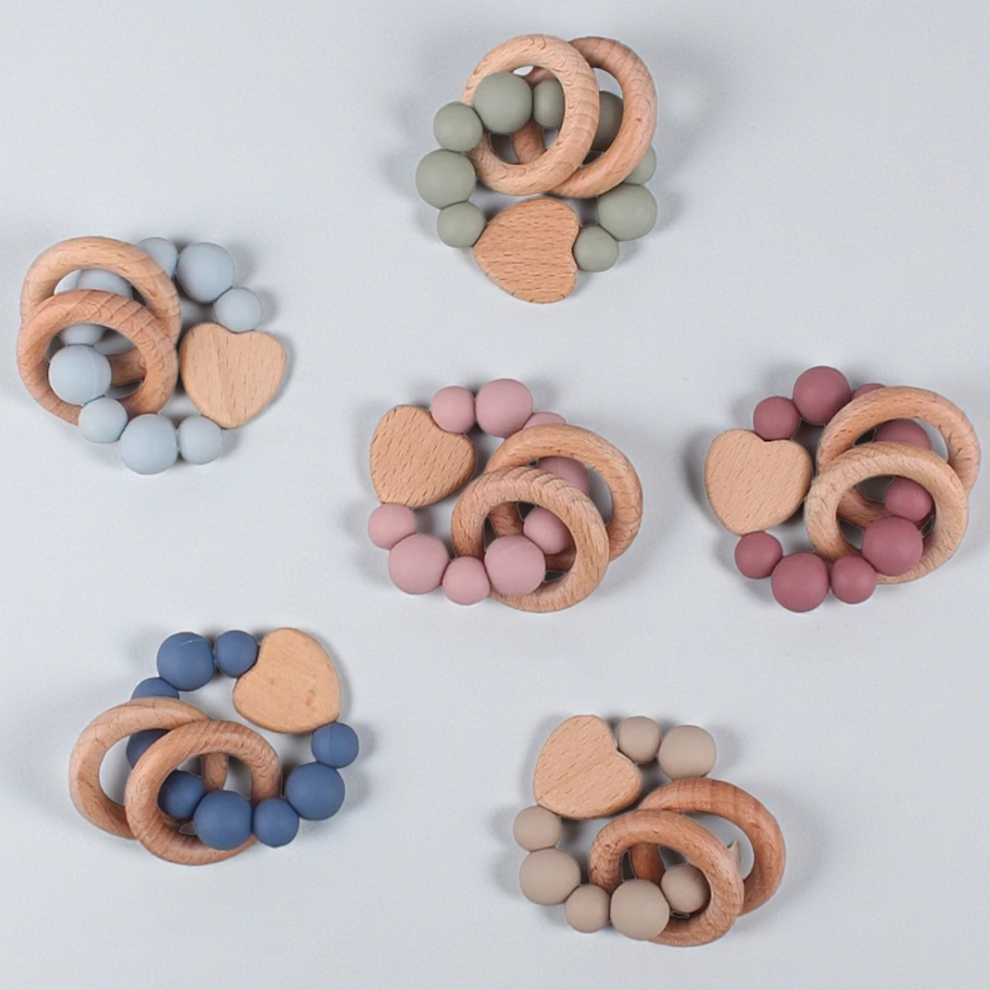 Wood and Silicone Teething Toys