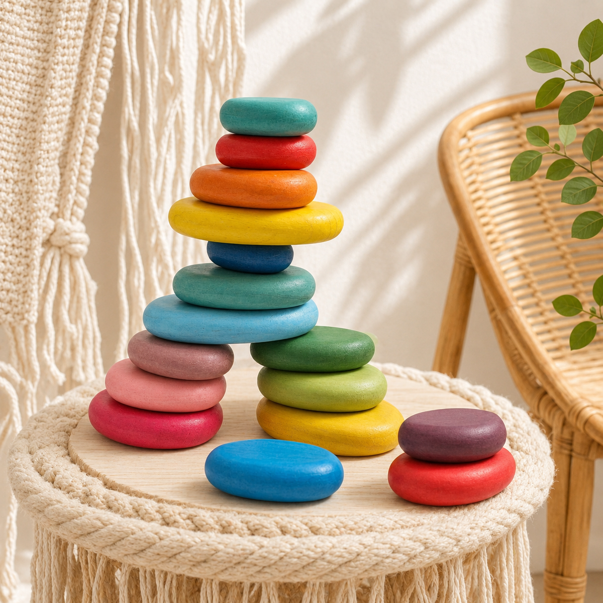 Wooden River Stones – Stacking & Balancing Sets | 12 or 20 Pieces