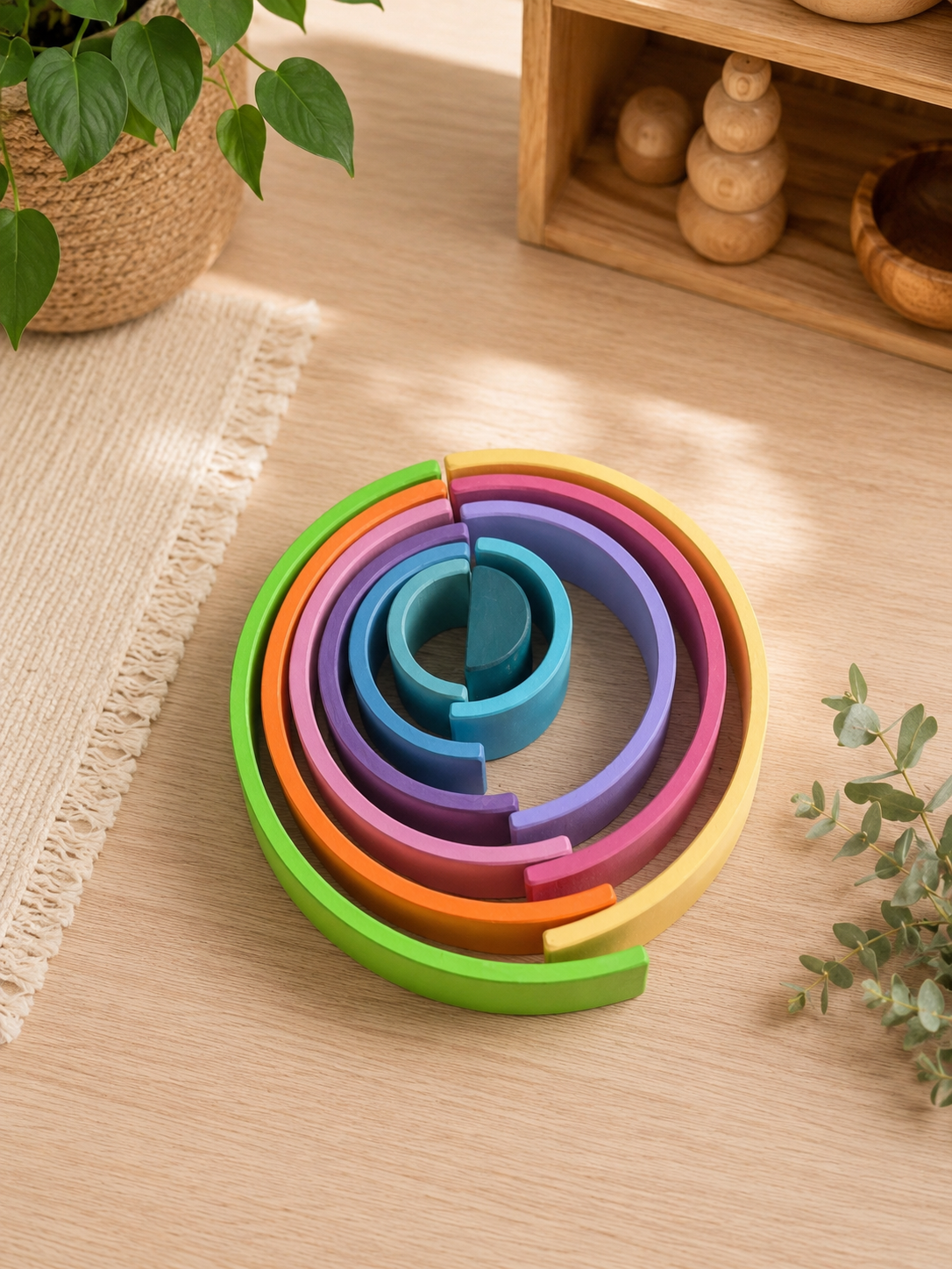 Pastel Giant Wooden Rainbow Stacker