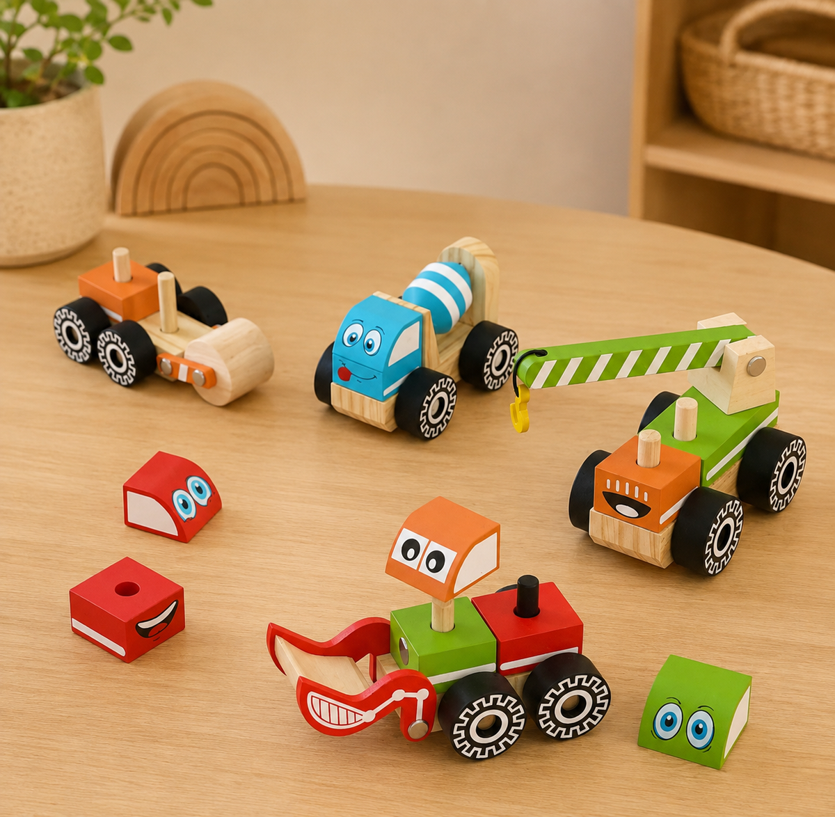 Mix & Build Wooden Construction Vehicles