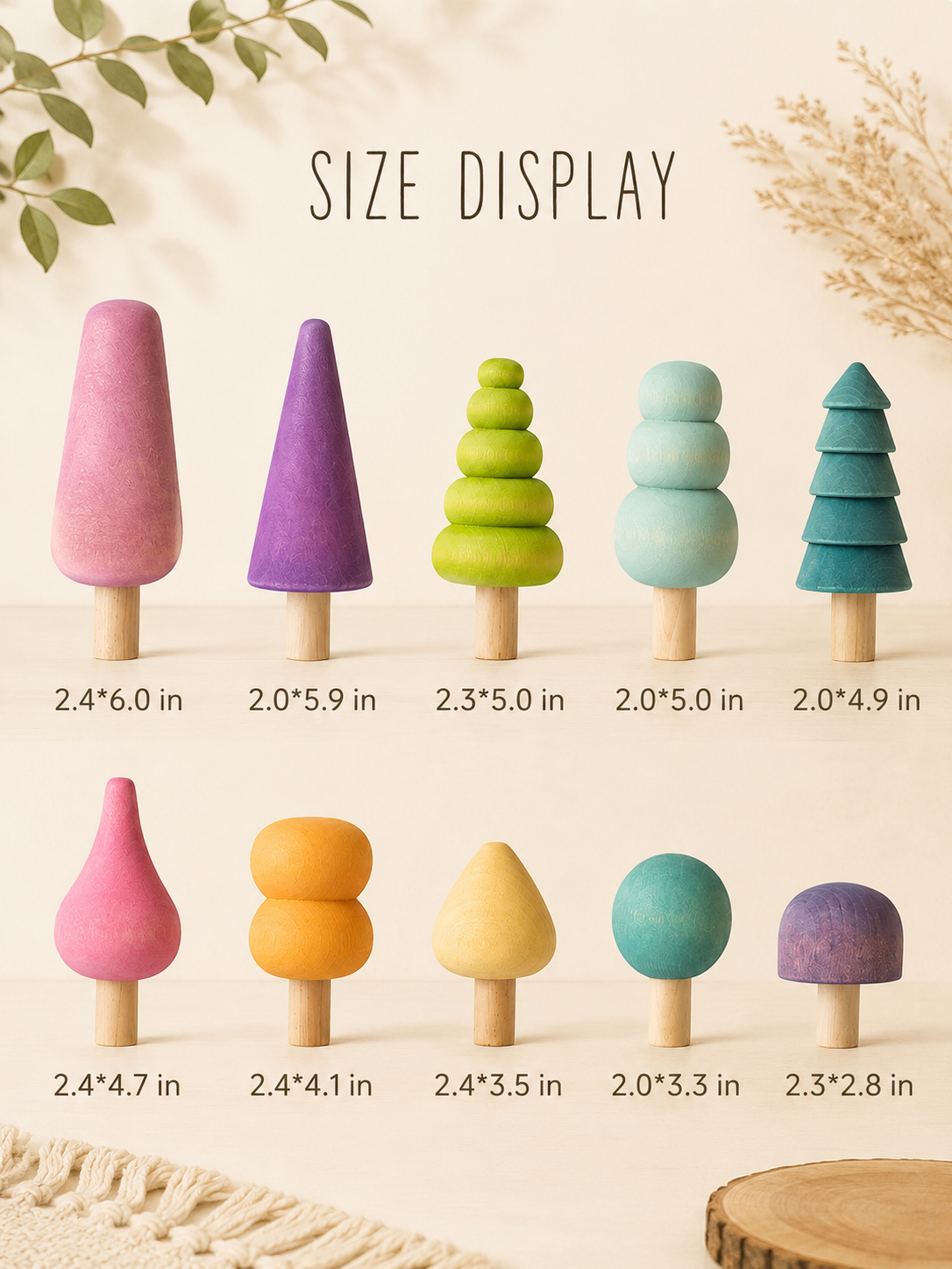 Pastel Trees Set – 12 Pieces