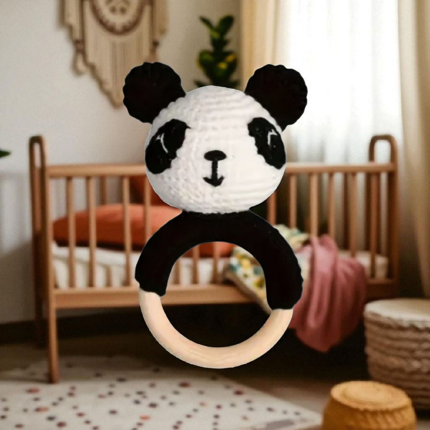 Top Seller! Handmade Wooden Crochet Baby Rattles