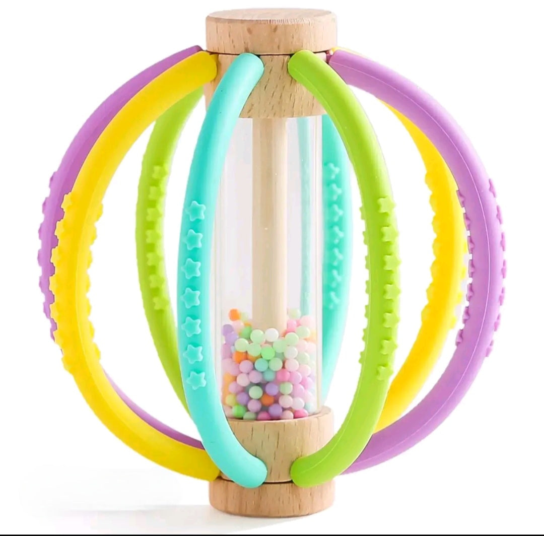 Best Seller! Wooden Rain Drum & Silicone Baby Rattle